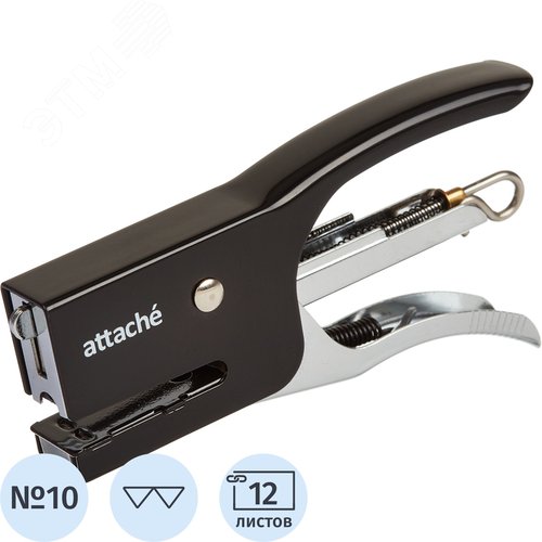 Изображение товара Степлер-мини плаер Attache до 12 листов черный (скобы № 10, энергосберегающий) (шт)