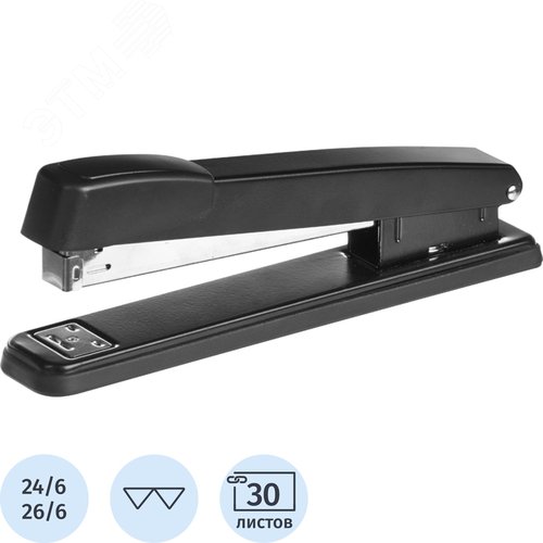 Изображение товара Степлер Attache №24/6, 26/6 до 30 листов черный (шт)
