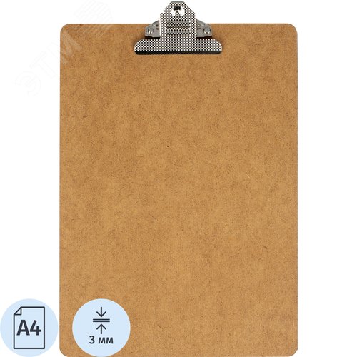 Изображение товара Папка-планшет с зажимом Attache A4 коричневая (шт)