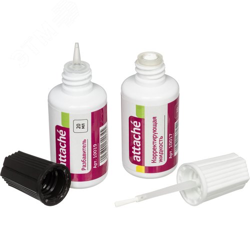 Изображение товара Набор корректирующая жидкость (штрих) быстросохнущая и разбавитель Attache 2x20 мл (набор)
