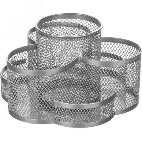 Изображение товара Подставка-органайзер для канцелярских принадлежностей Attache 7 отделений серебристая 11x16.5x17.5 см (шт)