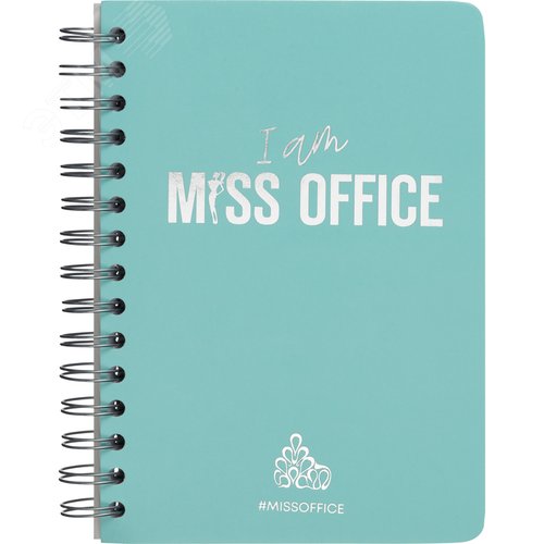 Изображение товара Тетрадь общая Attache Miss Office А5 128 листов в клетку на спирали (обложка голубая, матовая ламинация, тиснение фольгой) (шт)