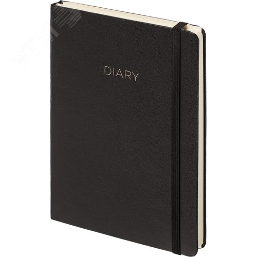 Изображение товара Ежедневник недатированный Attache искусственная кожа А5 136 листов чёрный с фиксирующей резинкой (шт)