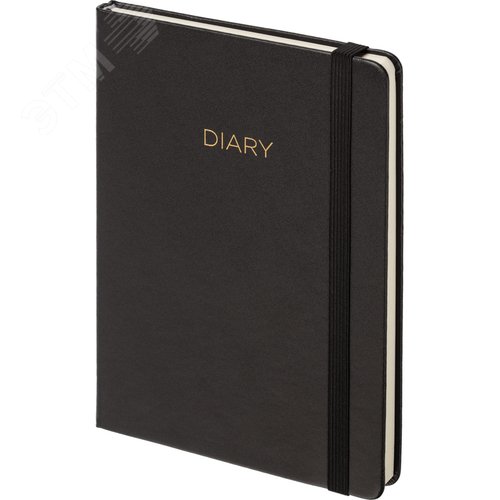 Изображение товара Ежедневник недатированный Attache Dairy искусственная кожа А5 136 листов чёрный с фиксирующей резинкой (шт)