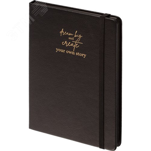 Изображение товара Ежедневник недатированный Attache Story искусственная кожа А5 136 листов чёрный с фиксирующей резинкой (чёрный обрез) (шт)