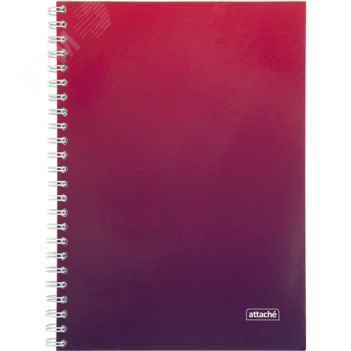 Изображение товара Бизнес-тетрадь Attache Градиент А5 96 листов малиновая в клетку на гребне, УФ-сплошной глянцевый лак (146х204 мм) (шт)