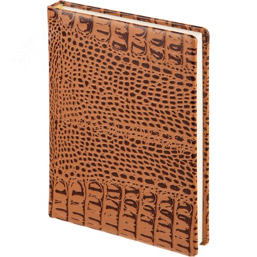 Изображение товара Ежедневник недатированный Attache Caiman bicolor натуральная кожа А5 160 листов коричневый (шт)