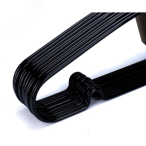 Изображение товара Вешалка-плечики Attache MHT001 металлическая с перекладиной черная (размер 48-50, 10 шт/уп) (упак)