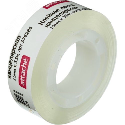 Изображение товара Клейкая лента канцелярская Attache прозрачная 15 мм х 33 м (шт)