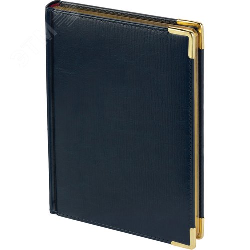 Изображение товара Ежедневник недатированный Attache Sidney Nebraska искусственная кожа А5+ 136 листов синий (золотистый обрез) (шт)