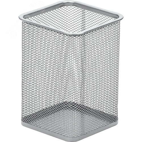 Изображение товара Подставка-стакан для канцелярских принадлежностей Attache серебристая 10,2 х 10,2 х 14,2 см (шт)