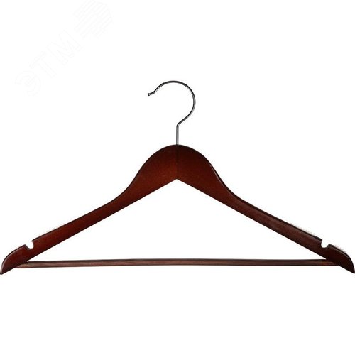 Изображение товара Вешалка-плечики Attache F6612NJ-LW3 деревянная с выемками и перекладиной (размер 48-50, орех, 3 штуки в упаковке) (упак)