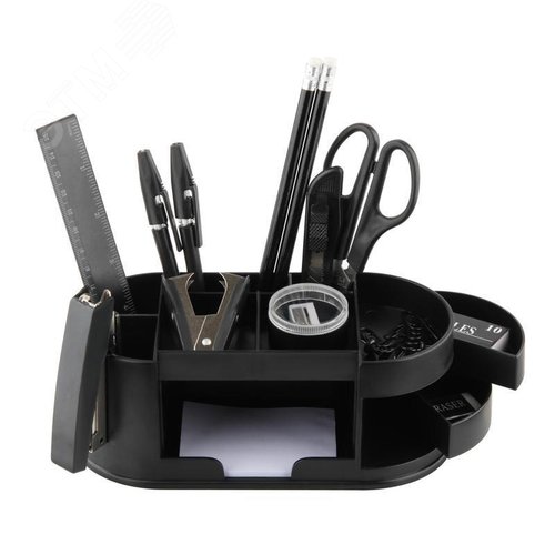 Изображение товара Набор канцелярский Attache пластиковый 16 предметов черный (набор)