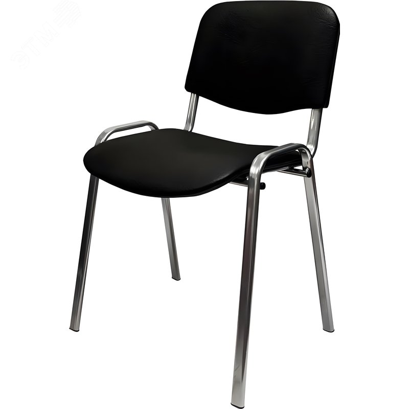 Изображение товара Стул офисный Easy Chair Изо PC 10 чёрный искусственная кожа металл с имитацией под хром (1905633) (шт)