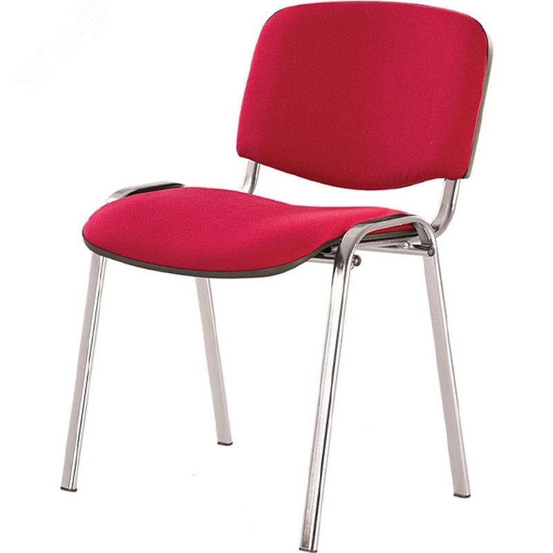 Изображение товара Стул офисный Easy Chair ИЗО/ISO красный ткань металл хромированный, поперечина (диаметр) 18 мм (2028507) (шт)