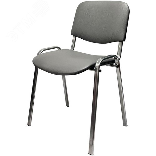 Изображение товара Стул офисный Easy Chair Изо PC 10 серый искусственная кожа металл с имитацией под хром (1905634) (шт)