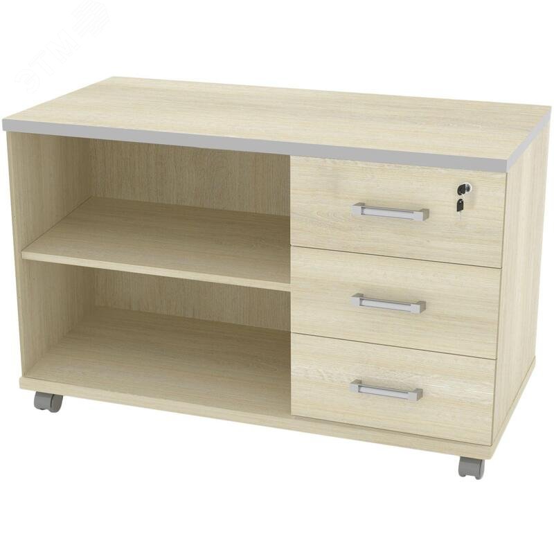 Изображение товара Тумба подкатная Сатурн-Д с замком (ясень, 1032х465х660 мм, 3 ящика) (шт)