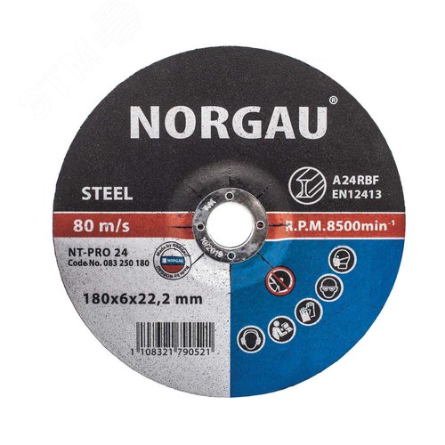 Изображение товара Круг шлифовальный по стали NT-PRO 24, 180х6х22.23 мм (шт)