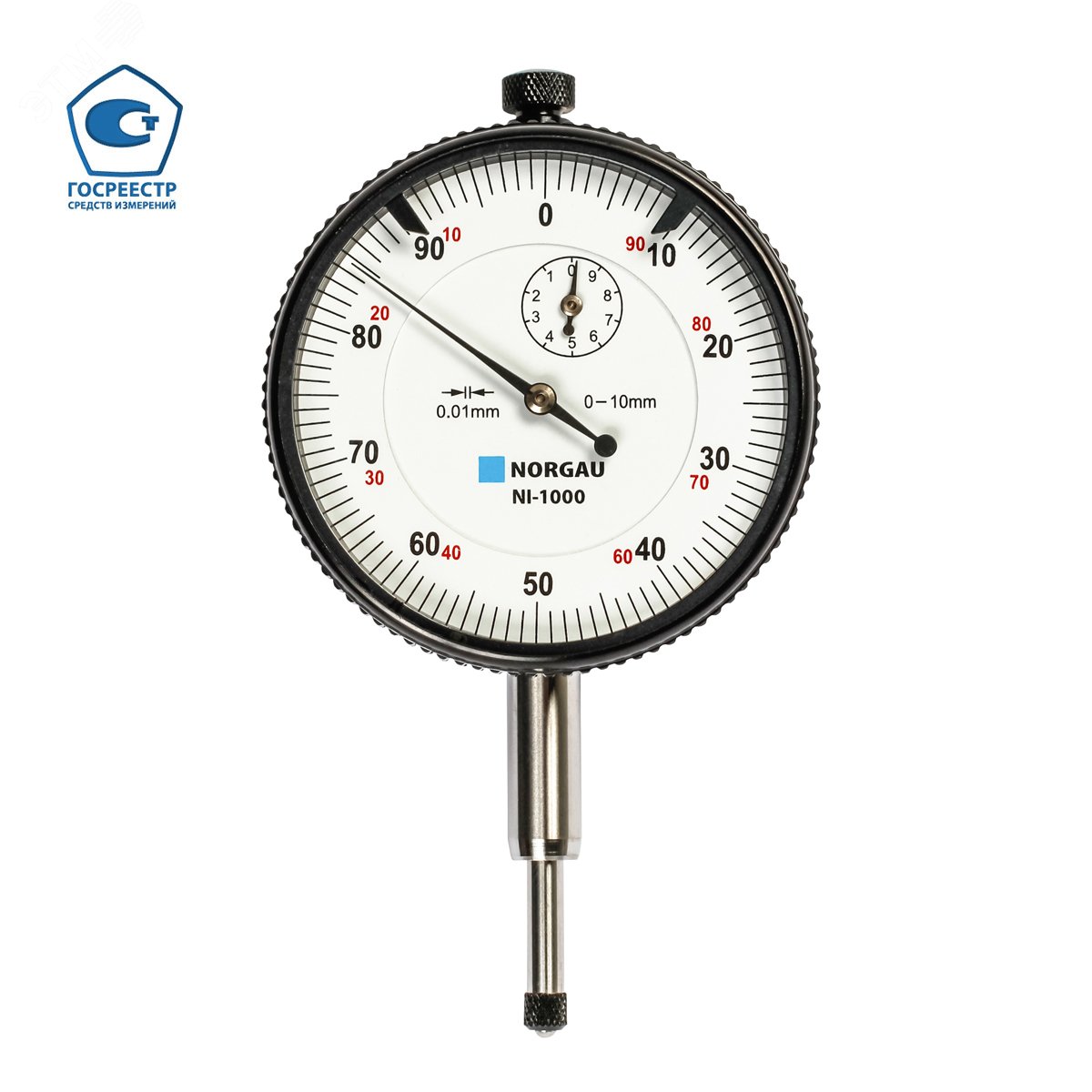 Изображение товара Головка измерительная часового типа 10/0. 01 NI-1000 NORGAU - точный измерительный инструмент