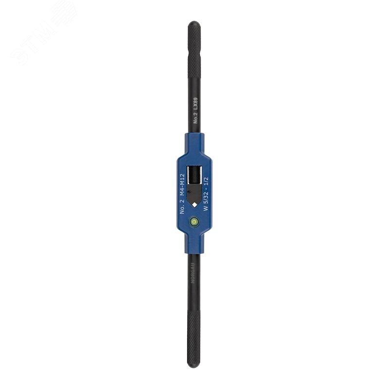 Изображение товара Вороток для метчиков регулируемый с уровнем 2, M4-12, 280 мм, цинковый (шт)