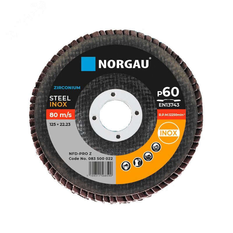 Изображение товара Круг лепестковый по стали и нержавеющей стали NFD-PRO Z К60 125x22.2 мм