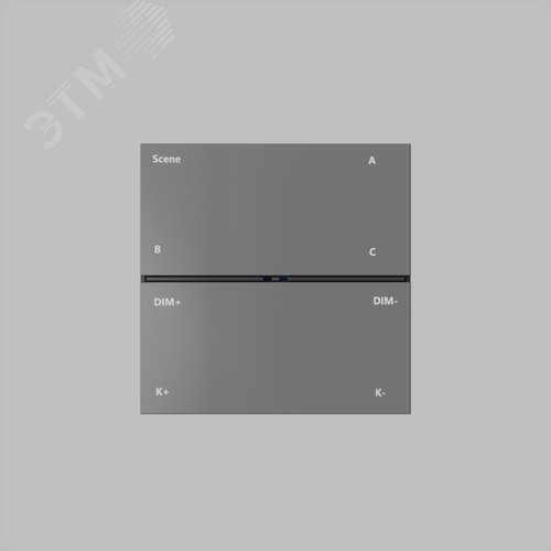 Изображение товара Панель накладная настенная управления для светильников Air 3000 К-5000 К Control IP20 CR2032 3Вх2 темно-сер. пластик DENKIRS DK7201-DG (шт)