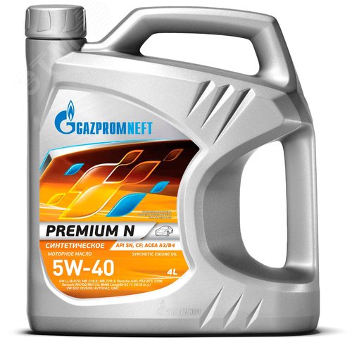 Изображение товара Масло моторное Gazpromneft Premium N 5W-40 API SN/СF, ACEA A3/B4 (4 л) (шт)