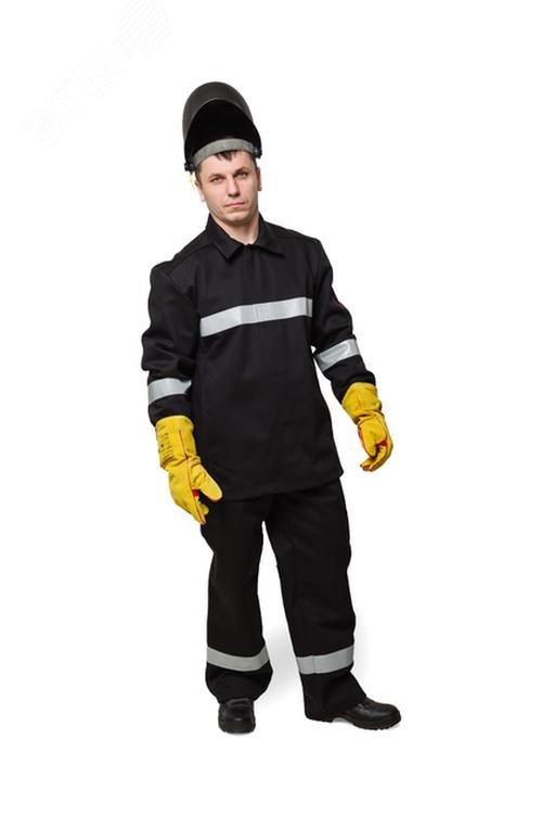 Изображение товара Костюм сварщика мужской утепленный (1-3 клим.пояс) КСв 126W 3 класс защиты цвет черный, р. 96-100/158-164 (компл)