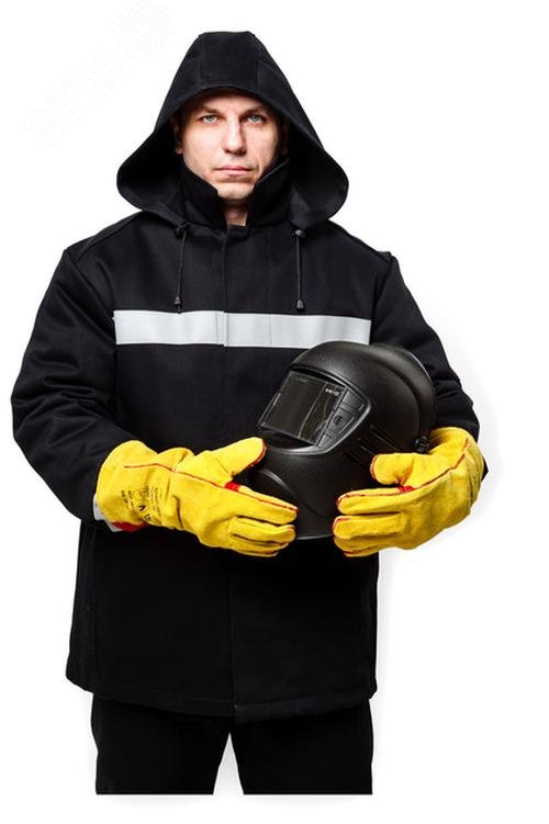 Изображение товара Костюм сварщика мужской утепленный (1-3 клим.пояс) КСв 129W 1 класс защиты цвет черный, р. 112-116/194-200 (компл)