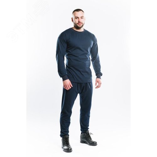 Изображение товара Бельё нательное термостойкое мужское (фуфайка+кальсоны) для защиты от термических рисков электрической дуги 12 кал/см2 БНТм 616W цвет темно-синий, р. 104-108/182-188 (компл)