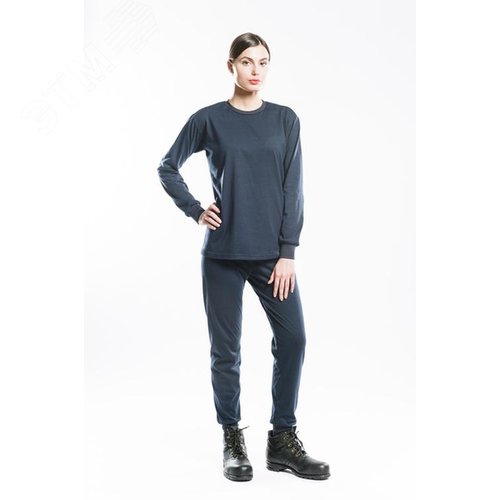 Изображение товара Бельё нательное термостойкое женское (фуфайка+панталоны) для защиты от термических рисков электрической дуги 12 кал/см2 БНТж 615W цвет темно-синий, р. 96-100/194-200 (компл)