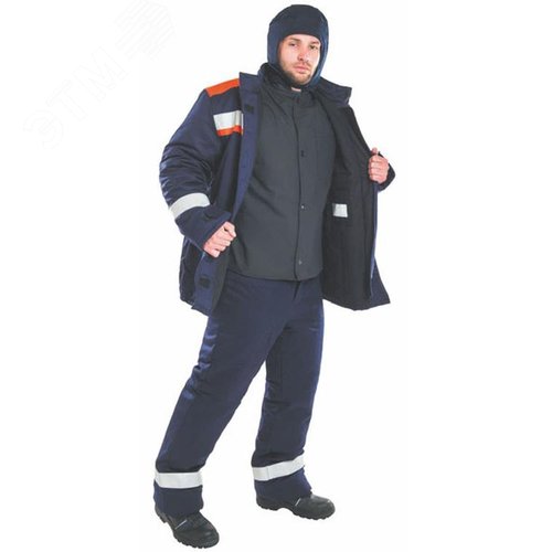 Изображение товара Костюм зимний для защиты от термических рисков электрической дуги для использования в I-II, III климатических поясах, защита 67 кал/см2, СП08-З (куртка+брюки), цвет темно-синий, 96-100/182-188 (компл)