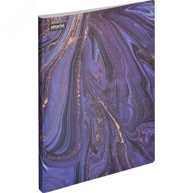 Изображение товара Папка с зажимом Attache Selection Fluid А4+ 0.45 мм фиолетовая с рисунком