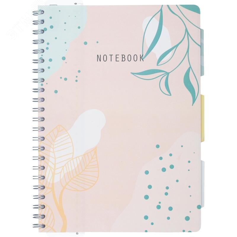 Изображение товара Бизнес-тетрадь Attache Selection Flora дизайн 2 А4 120 листов разноразноцветная в клетку на спирали 3 разделителя (220х297 мм) (шт)