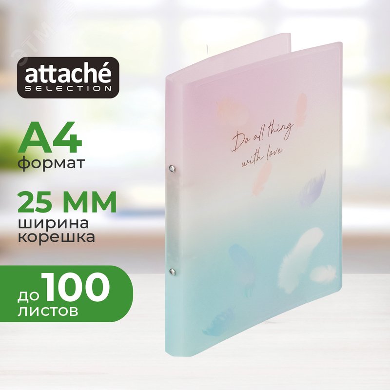 Изображение товара Папка на 2-х кольцах Attache Selection для документов формата A4