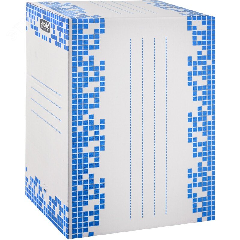 Изображение товара Короб архивный из гофрокартона Attache Selection 251x202x355 мм с вырубкой синий до 2000 листов (шт)