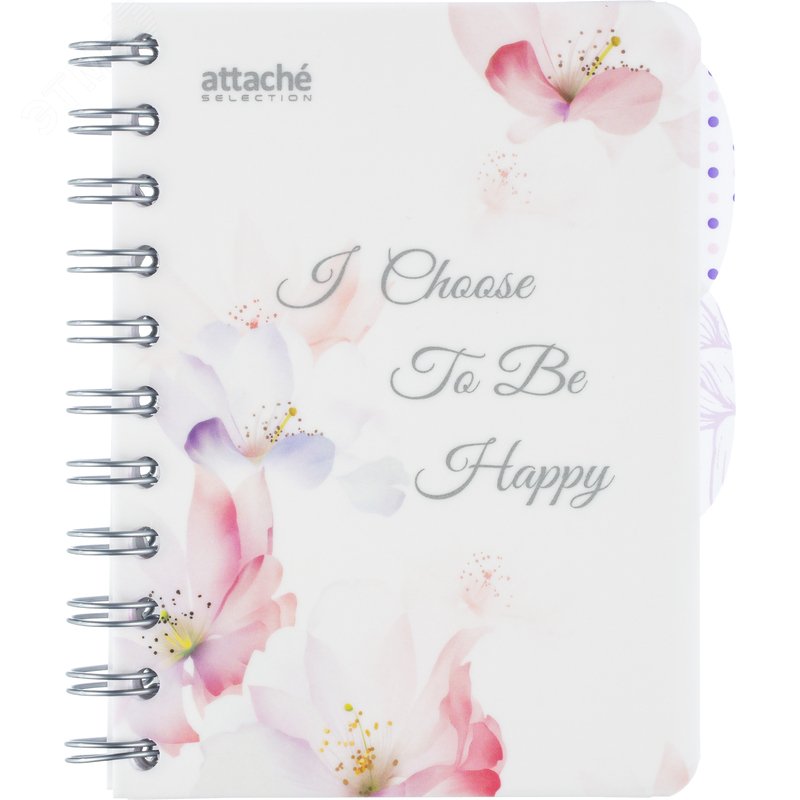 Изображение товара Бизнес-тетрадь Attache Selection Flower Dreams A6 120 листов белая в клетку на спирали (125х142 мм) (шт)