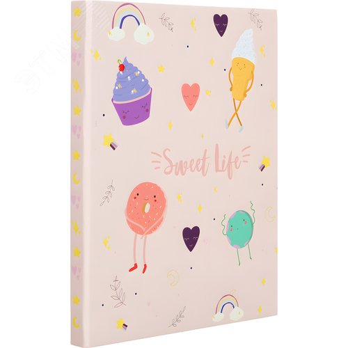 Изображение товара Папка с зажимом Attache Selection Sweet life A4 0.55 мм розовая с рисунком (до 150 листов) (шт)