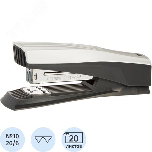 Изображение товара Степлер Attache Selection Iceberg до 20 листов чёрный/белый (скобы № 10, 24/6, 26/6) (шт)
