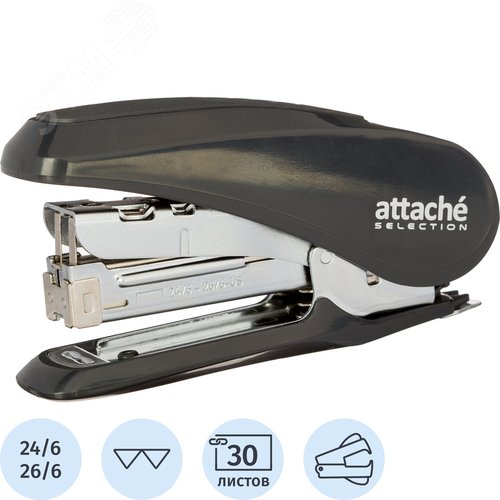 Изображение товара Степлер Attache Selection MSGY2430 до 30 листов серый энергосберегающий (шт)