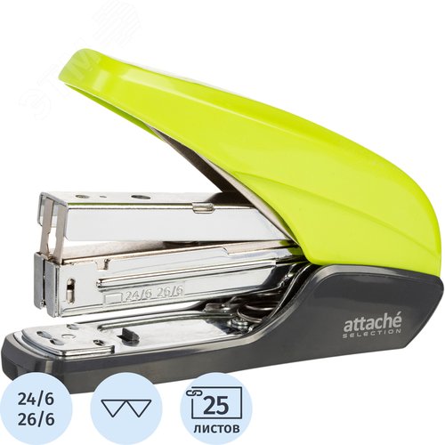 Изображение товара Степлер Attache Selection до 25 листов салатовый (скобы № 24/6, 26/6, энергосберегающий) (шт)