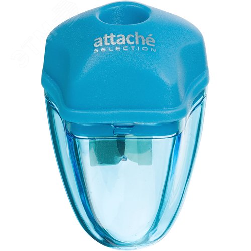 Изображение товара Точилка для карандашей Attache Selection пластиковая с контейнером голубая (1 отверстие) (шт)