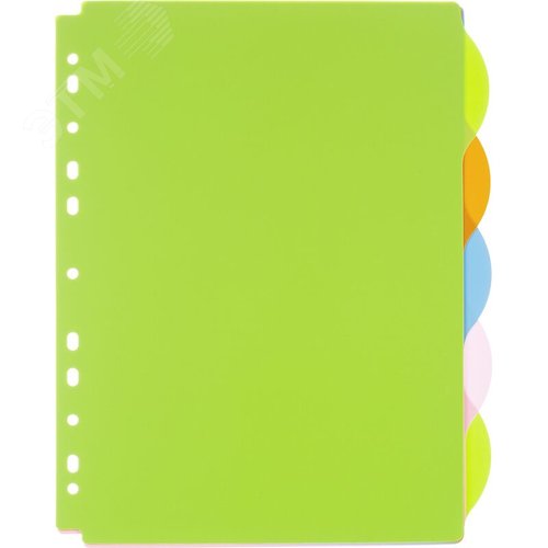 Изображение товара Разделитель листов пластиковый Attache Selection А4+ 5 листов по цветам (246x305 мм) (упак)