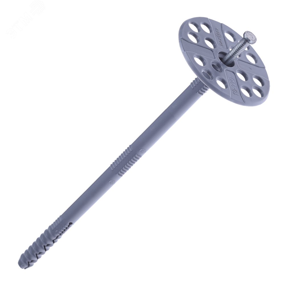 Изображение товара Дюбель д/изоляции Daxmer IZM 10х220 с металлическим гвоздем (шт)