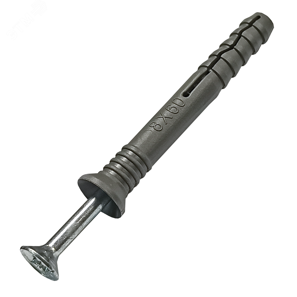 Изображение товара Дюбель-гвоздь 8х60 потайной бортик полипропилен (шт)