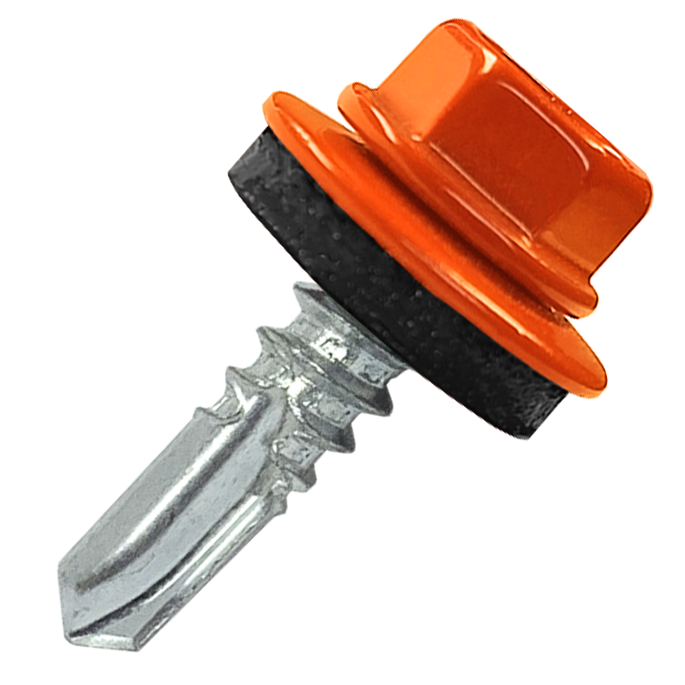 Саморез кровельный 5.5х19 по металлу RAL2004 сверло №3 шайба d=14мм с EPDM прокладкой