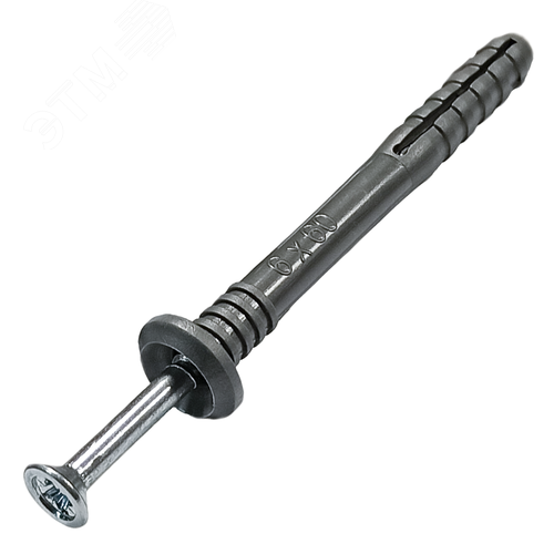 Изображение товара Дюбель-гвоздь 6х60 грибовидный бортик полипропилен (шт)