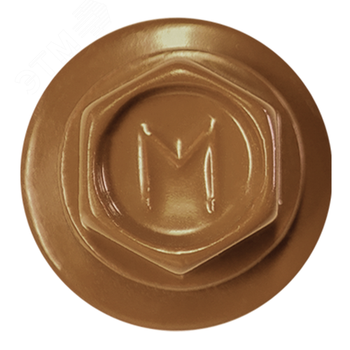 Саморез кровельный 4.8х50 RAL8004 сверло №1 шайба d=14мм с EPDM прокладкой - фото 2