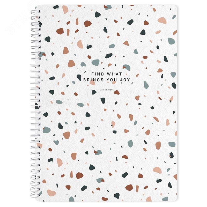 Изображение товара Бизнес-тетрадь Be Smart Terrazzo А4 96 листов в клетку на спирали (обложка с рисунком, матовая ламинация) (шт)