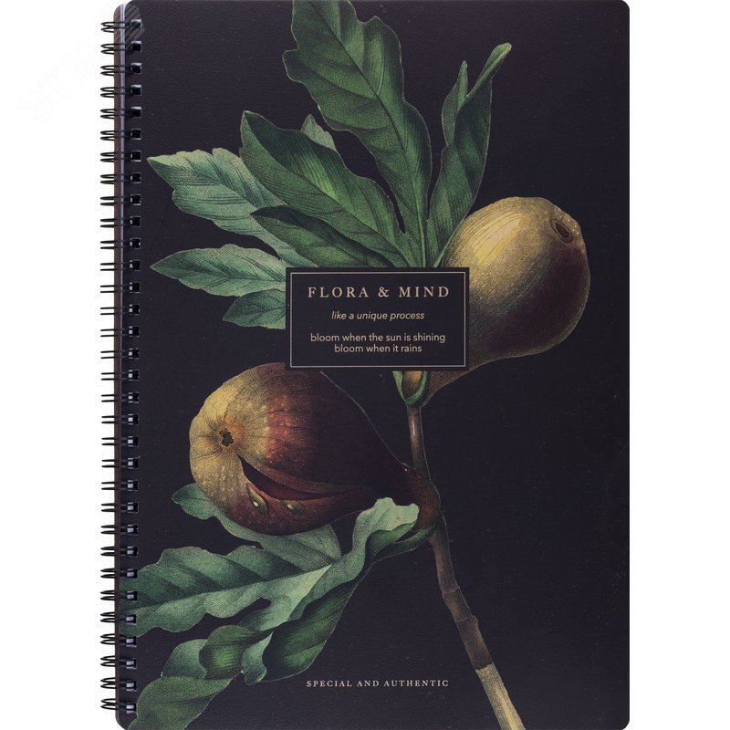 Изображение товара Бизнес-тетрадь Be Smart Flora А4 96 листов в клетку на спирали (обложка с рисунком, матовая ламинация, тиснение фольгой) (шт)